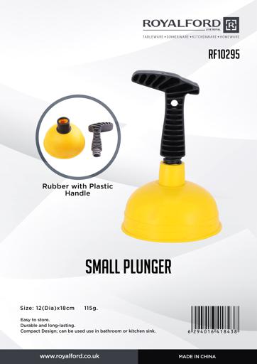 display image 8 for product Small Plunger, Rubber With Plastic Handle, RF10295 | Powerful Plunger for Sink & Drain with Labor-saving Handle | Plunger for Kitchens, Bathrooms, Sinks, Bathtubs, Showers