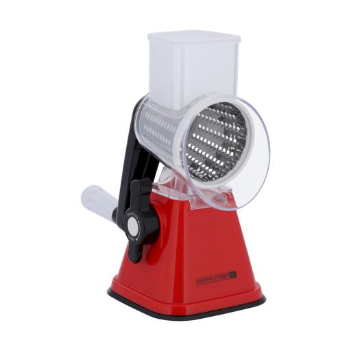 Manually Rotating Cheese Grater-round Vegetable Slicer With 3  Interchangeable Blades, Suitable For Vegetables, Nuts, Fruits