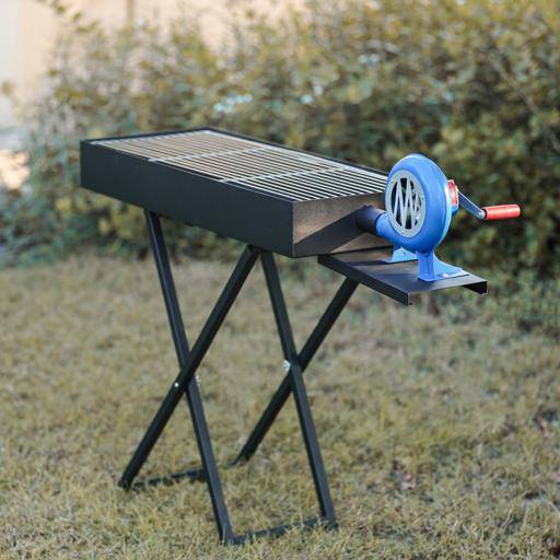 display image 7 for product Barbecue Grill Stand with Blower, RF10354 - Foldable Barbecue Charcoal Grill, Folding Tabletop Kabab Smoker Grill for Outdoor Camping, Durable Iron