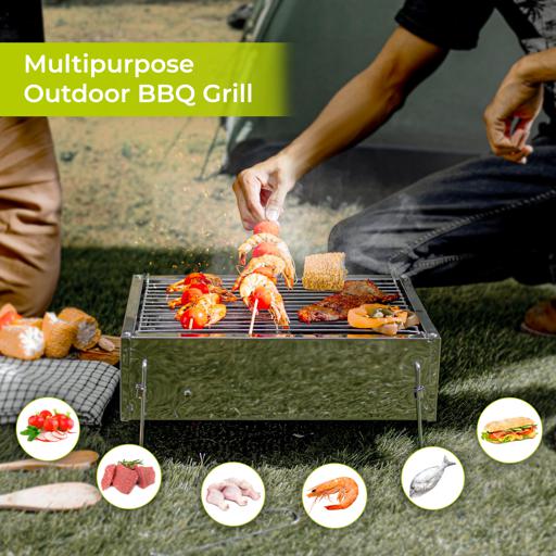 Portable Barbecue Grill Rack Foldable Design Barbecue Steel Grill For  Outdoor Camping Hiking
