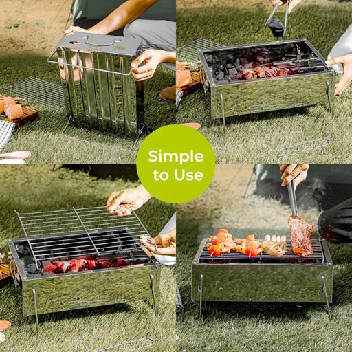 71617 Stainless Steel Barbecue Grill 68 x 41 cm