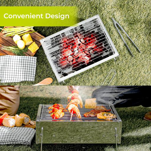 BBQ Barbecue Grill Large Folding Portable Charcoal Stove Camping Garden  Outdoor 