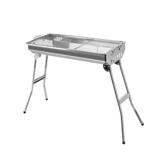 display image 5 for product Barbecue Stand with Grill, Stainless Steel Grill, RF10362 | Foldable & Portable Design for Easy Transport & Storage | Used for Camping, Outdoor Pool Party Etc