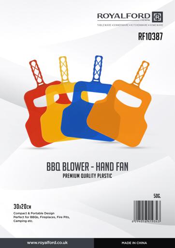 display image 6 for product BBQ Blower-Hand Fan Premium Quality Plastic, 50G, RF10387 | Compact and Durable Design | Flame Blower for Outdoor Cooking while Camping, Outings -Assorted Colours (Pack Of 4)