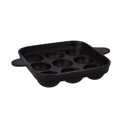 9 Hole Cast Iron Aebleskiver Pan