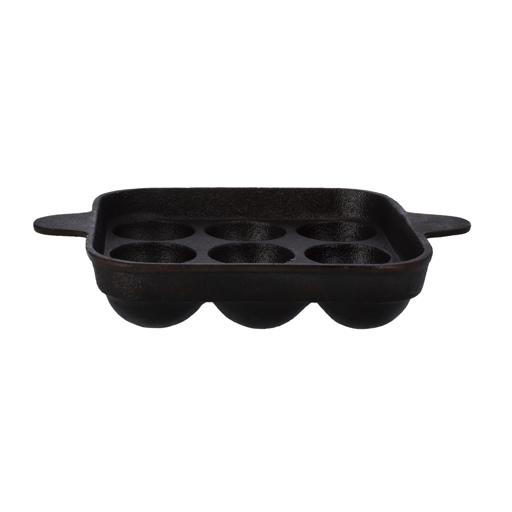 Black Cast Iron Paniyaram Pan 7 Pit, Round