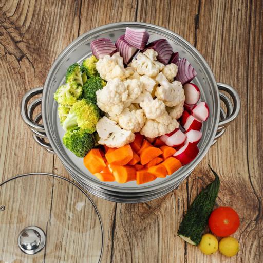 steamer with glass lid dumplings vegetables Steam Pot Food Cooking 3 layers  US