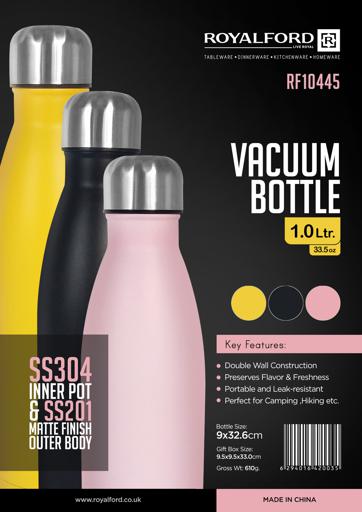 display image 8 for product Vacuum Bottle, 1000ml Stainless Steel Bottle, RF10445 | Hot & Cold Leak-Resistant Sports Drink Bottle | High Quality Vacuum Bottle for Indoor/Outdoor Use