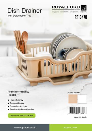 Dish Drainer With Removable Utensil Holder, Dish Rack, Plates
