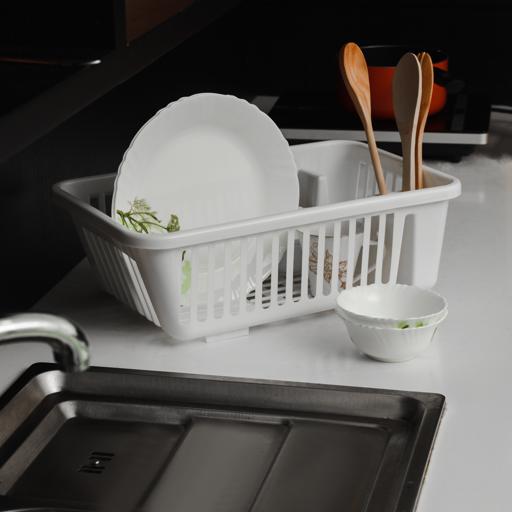 Plastic Dish Drying Rack for Kitchen Counter, Dishes Strainer with  Drainboard Set for Sink Organization, Compact Detachable Dish Drainer  Organizer Shelf with a Utensil Holder Set