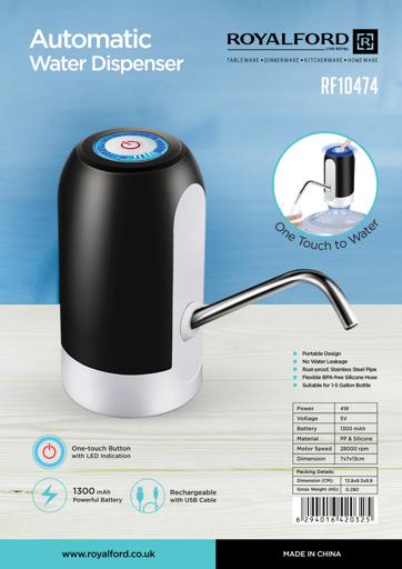 display image 8 for product Automatic Water Dispenser, One-Touch Button Water, RF10474 | 1300mAh Powerful Battery | Rechargeable with USB Cable | No Water Leakage | Rust-Proof, Stainless Steel Pipe