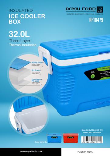Large Portable Cooler Box Suitable for Picnic, 32L Plastic Water Tank/ Ice Box 