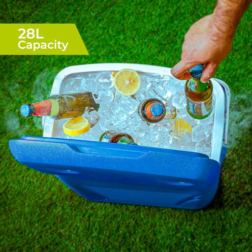 display image 5 for product Insulated Ice Cooler Box, 28L Portable Ice Chest, RF10481 | 3 Layer PP-PU-HDPE | Premium Quality Polymer | Thermal Insulation | Camping Cooler Ice Box for BBQs, Outdoor Activities