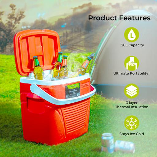 COOL BOX PORTABLE 60L COOLBOX INSULATED COOLER ICE FOOD DRINKS