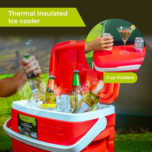 COOL BOX PORTABLE 60L COOLBOX INSULATED COOLER ICE FOOD DRINKS