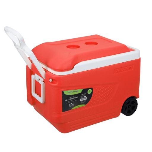 display image 7 for product Insulated Ice Cooler Box, 45L Portable Ice Chest, RF10482 | 3 Layer PP-PU-HDPE | Premium Quality Polymer | Thermal Insulation | Ice Cooler with Wheels & Handle