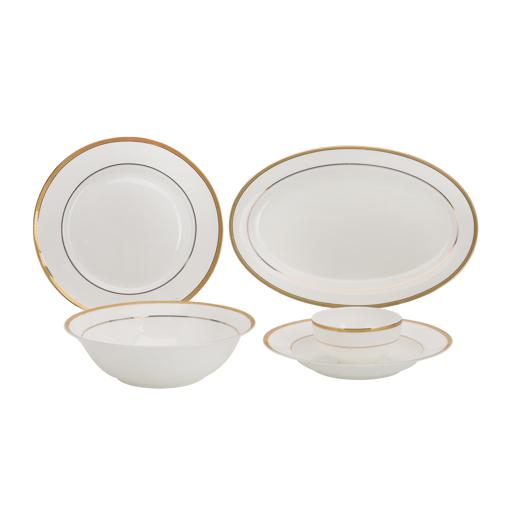 display image 6 for product Premium Porcelain Dinner Set, 20pcs Set, RF10490 | Chip Resistant | Dishwasher Safe | Freezer Safe | Plates, Dishes, Bowls, Spoons, Service For 6