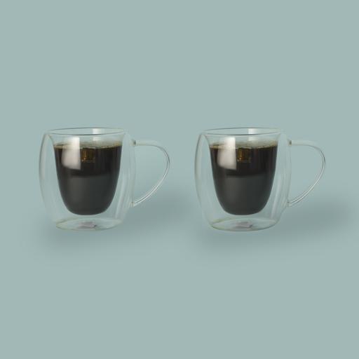 Royal Ford Borosilicate 2Pcs Double Wall Cup Set 300ML