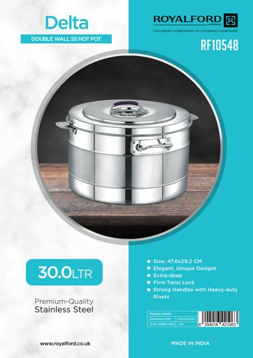 display image 7 for product Delta Double Wall Stainless Steel Hot Pot, RF10548 | Firm Twist Lock | Strong Handles With Heavy-Duty Rivets | Steel Serving Pot, Steel Chapati Storage Box, Roti Serving Pot, Chapati Dabba