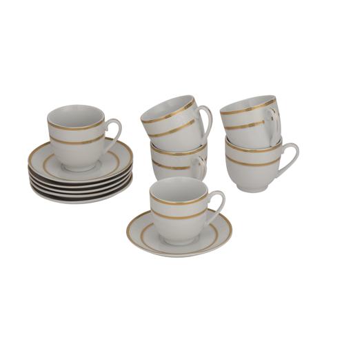 display image 6 for product Cup & Saucer Set, Food Grade Material , 180ml Cup, RF10553 | Mocha Cup, Turkish Coffee Cup, 6pcs Each Cup and Saucer | Freezer Safe & Chip Resistant