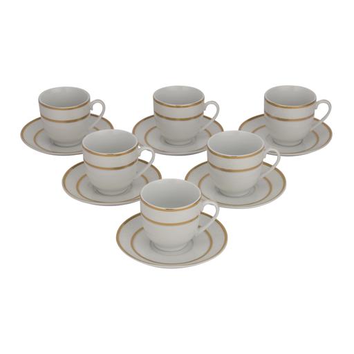 display image 0 for product Cup & Saucer Set, Food Grade Material , 180ml Cup, RF10553 | Mocha Cup, Turkish Coffee Cup, 6pcs Each Cup and Saucer | Freezer Safe & Chip Resistant