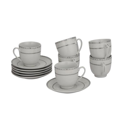 display image 6 for product Cup & Saucer Set, Food Grade Material, 180ml Cup, RF10554 | Mocha Cup, Turkish Coffee Cup, 6pcs Each Cup and Saucer | Freezer Safe & Chip Resistant | Premium Porcelain