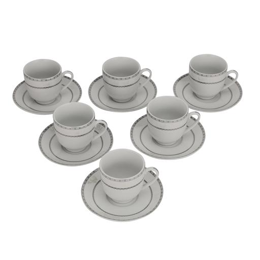 display image 0 for product Cup & Saucer Set, Food Grade Material, 180ml Cup, RF10554 | Mocha Cup, Turkish Coffee Cup, 6pcs Each Cup and Saucer | Freezer Safe & Chip Resistant | Premium Porcelain