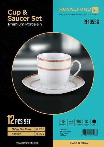 display image 7 for product Royal Ford  12Pcs Tea Cup and Saucer Set