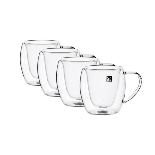 Double Wall Mug Set, 250ml Borosilicate Glass Cup, RF10528, 2pcs Clear  Glass Coffee Cups