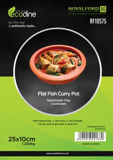 display image 6 for product Flat Fish Curry Pot, Handmade Natural Clay Pot, RF10575 | Can be used on Gas Stove or Open Fire | Earthen Handi/ Mitti Ke Bartan/ Clay Pot for Cooking & Serving