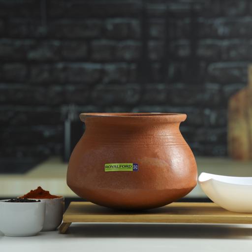 display image 1 for product Rice Kalam, 100% Natural Clay Handmade Cookware, RF10580 | Non-toxic & Eco-Friendly | Can be used on Gas Stove or Open Fire | Earthen Pot/ Clay Pot for Rice, Curry