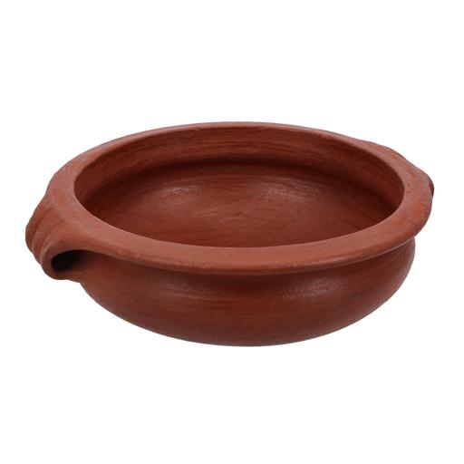 display image 5 for product Uruli Chatti with Handle, Handmade Clay Cookware, RF10587 | Can Be Used on Gas Stove or Open Fire | Natural Clay Pot/ Earthen Pot for Curry, Sambar, Rice & Dessert