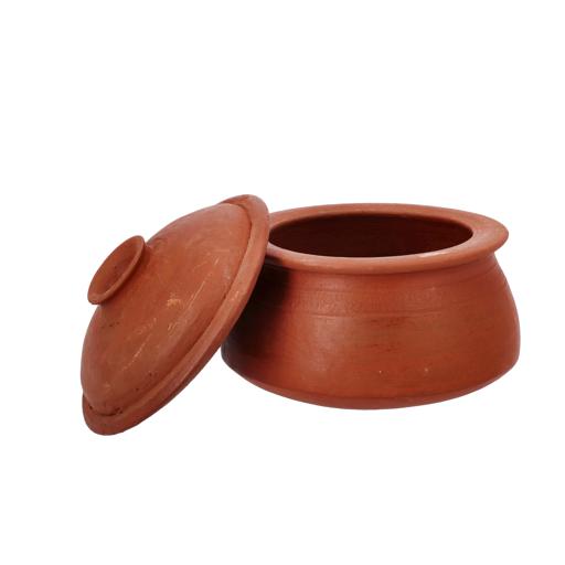 display image 6 for product Briyani Pot with Lid, Handmade Clay Cookware, RF10591 | Can be used on Gas Stove or Open Fire | 100% Natural Clay Pot/ Earthen Pot for Rice, Curry, Dessert