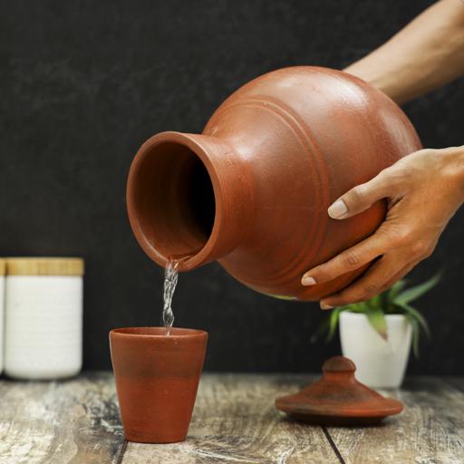 display image 3 for product 2.0L Kuja, Handmade Clay Serveware, RF10592 | 100% Natural Clay | Non-Toxic, Eco-Friendly | Clay Jug For Water Or Drinks | Used For Serving Water