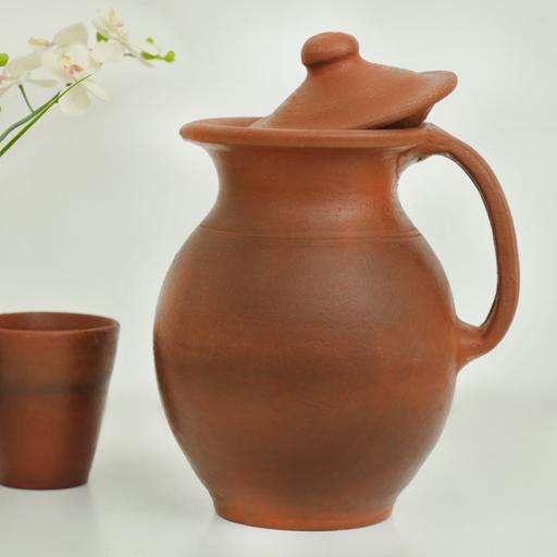 display image 3 for product 1.5L Jug, Handmade Clay Serveware, RF10593 | 100% Natural Clay | Non-Toxic, Eco-Friendly | Clay Jug For Water Or Drinks | Used For Serving Water