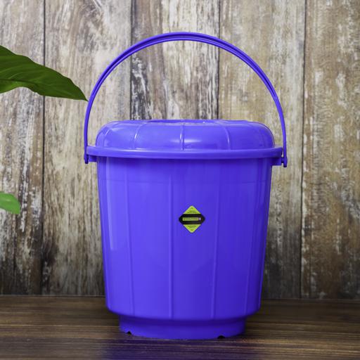 display image 2 for product Plastic Bucket with Lid, 15L Bucket with Handle, RF10684 | Plasticware Leak-proof Bucket | Sturdy, Long Lasting Design | Ideal for Home, Garden, DIY Bucket