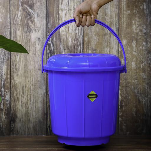 display image 3 for product Plastic Bucket with Lid, 17L Bucket with Handle, RF10685 | Plasticware Leak-proof Bucket | Sturdy, Long Lasting Design | Ideal for Home, Garden, DIY Bucket