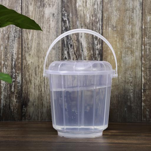 display image 2 for product Transparent Bucket with Lid, 7L Plastic Bucket RF10690 | Comfortable Handle for Easy Grip | Multifunctional | Ideal for Home, Garden, DIY Bucket | Leakproof Bucket with Lid