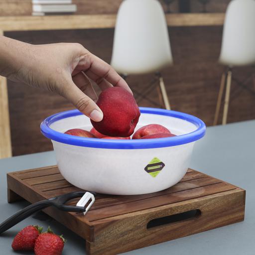 display image 3 for product Plastic Basin with Ring, 2.5L Plasticware Tub, RF10703 | Multipurpose Washing Tub | Non-Slip Tub for Washing Dishes, Storing, Soaking Laundry, Cleaning & Gardening