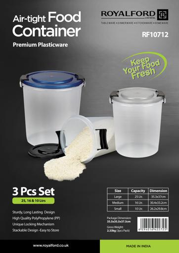 Plastic Container Airtight for Flour and More Food Storage Clear Jar Large Kitchen  Canister with Handle