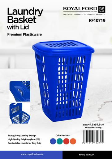 display image 9 for product Laundry Basket with Lid, Laundry Hamper with Handles, RF10719 | Airflow Design Laundry Basket | Washing Bin, Dirty Clothes Storage, Bathroom, Bedroom, Closet