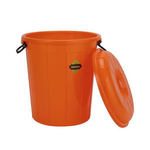 display image 5 for product Plastic Drum with Lid, Laundry Hamper with Handles, RF10721 | 40L Washing Bin, Dirty Clothes Storage, Bathroom, Bedroom, Closet, Laundry Basket