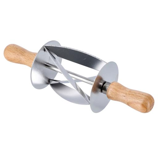 Croissant Cutter Roller Pin Wood Handles Stainless Steel Rolling Dough Knife