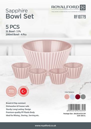 Royal Ford 5Pcs Bowl Set - 2Litre