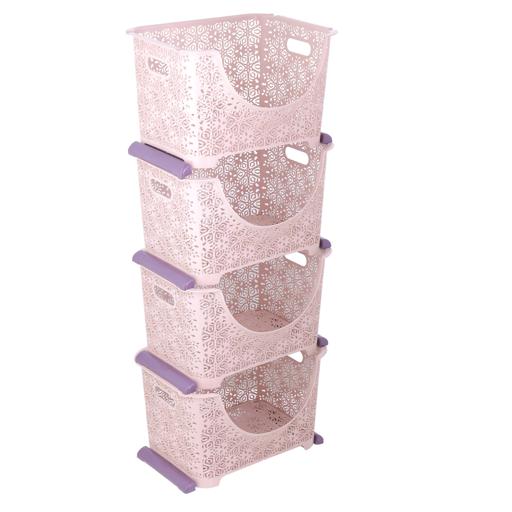 display image 7 for product Dynamic 4-Tier Storage Cabinet, Plastic Rack, RF10800 | Closet Organizer Box | Suitable for Home, Bedroom, Kitchen, Office | Pantry Organization