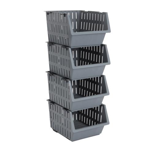 4-tier plastic stackable fruit storage box