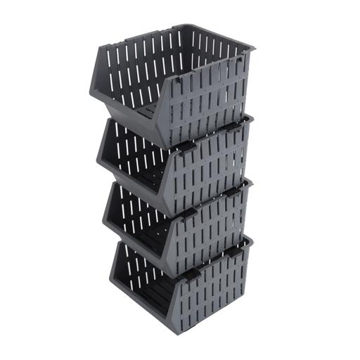 4-tier plastic stackable fruit storage box