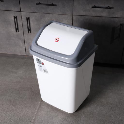 display image 1 for product Novelty Trash Bin, RF10804, 30L Plastic Swing Lid Dust Bin | Portable Square Dustbin for Home, Office, Kitchen, Apartments, Commercial Purpose, Etc