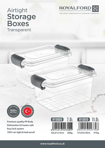 display image 10 for product Airtight Storage Boxes, 7L Plastic Food Container, RF10809 | Clear Latching Storage Box | Leak-Proof Container for Food, Home, Kitchen, Office, Picnic