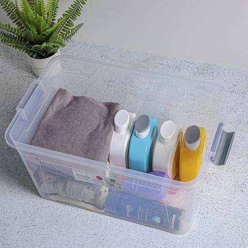 display image 3 for product Family Storage Box, 24L Plastic Clear Container, RF10812 | Transparent Large Storage Organizer Box with Lid | Ideal for Living Room, Bedroom, Garage